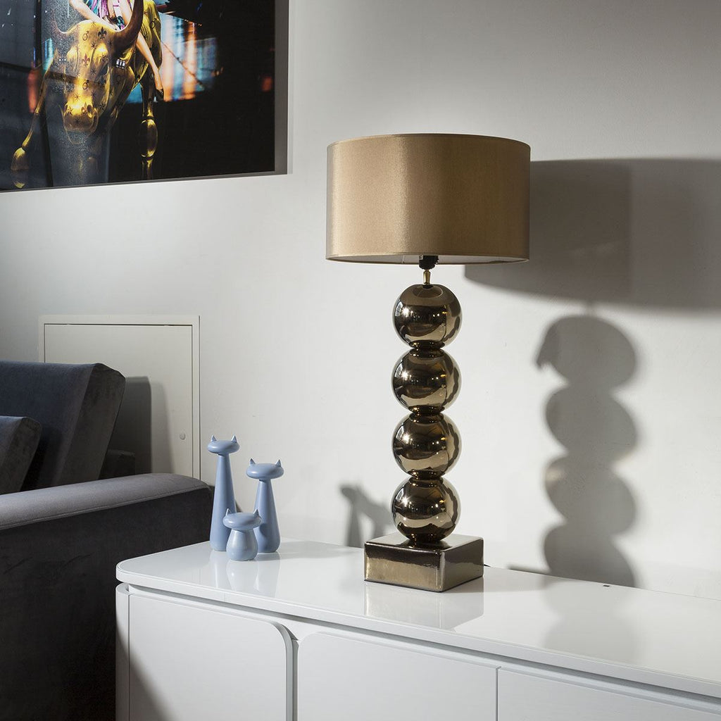 Envy Lighting Modern Designer Tall Table / Bedside Lamp Bilba Gold