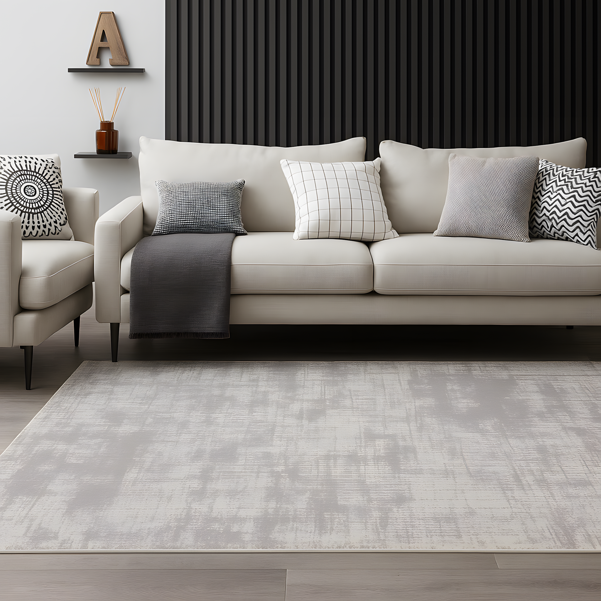 Kuza Abstract Grey Rug