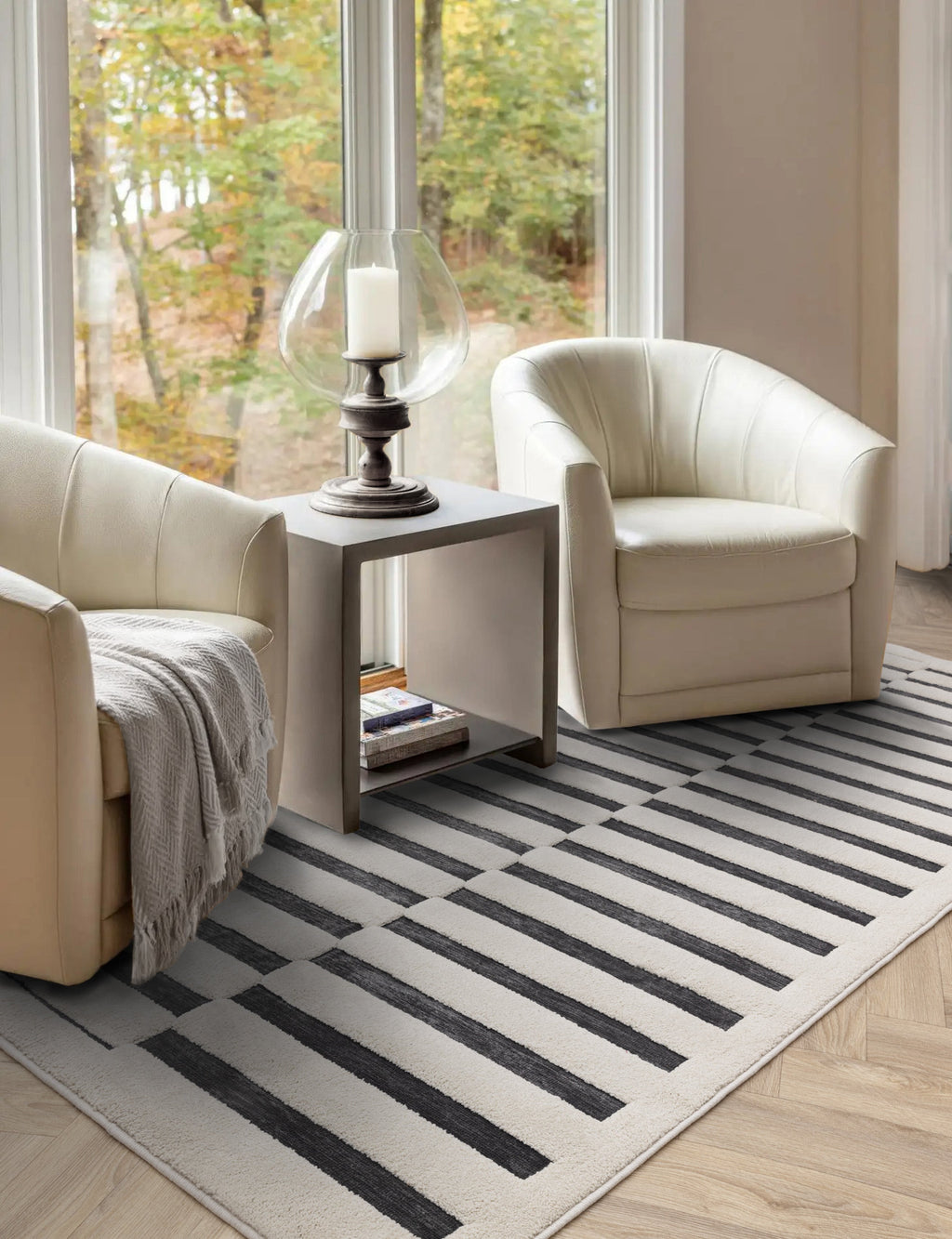 Valley Build Rug - Charcoal & Ivory
