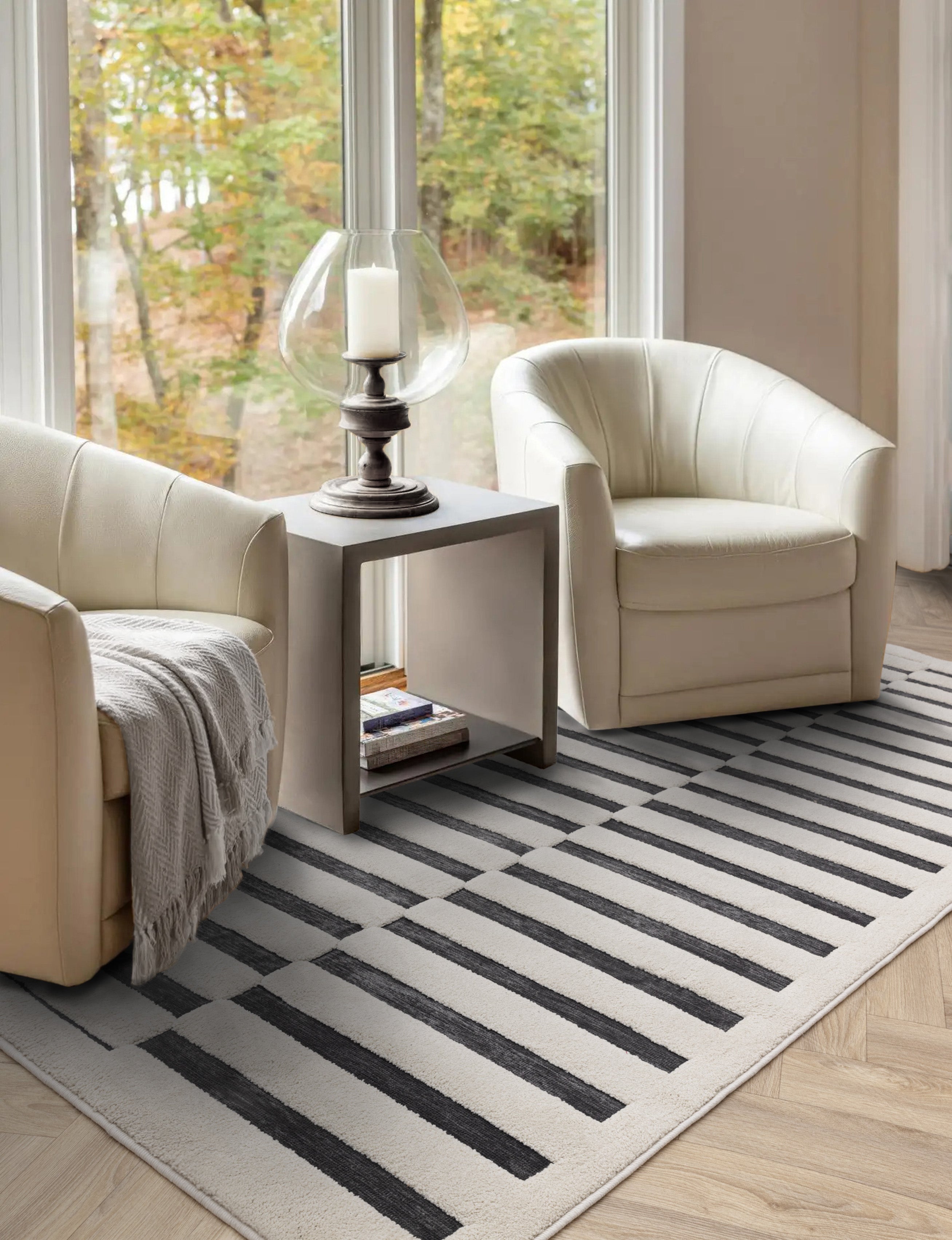Valley Build Rug - Charcoal & Ivory