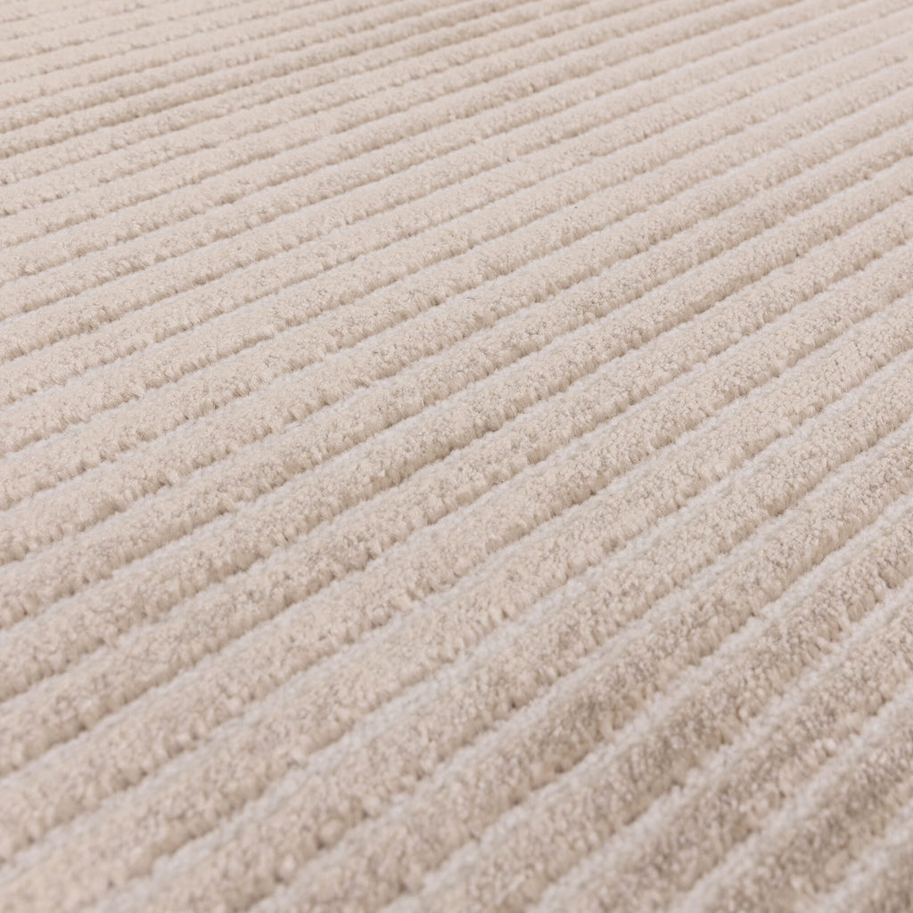 Kuza Plain Stripe Beige Rug