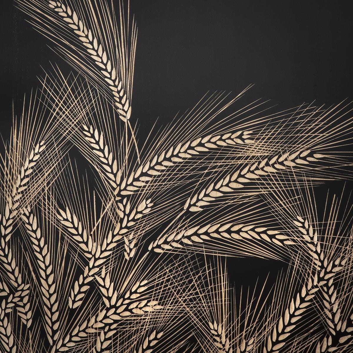 2-Piece Hand-Carved Metal Framed Wall Artwork Set Copper & Wood 60x90cm