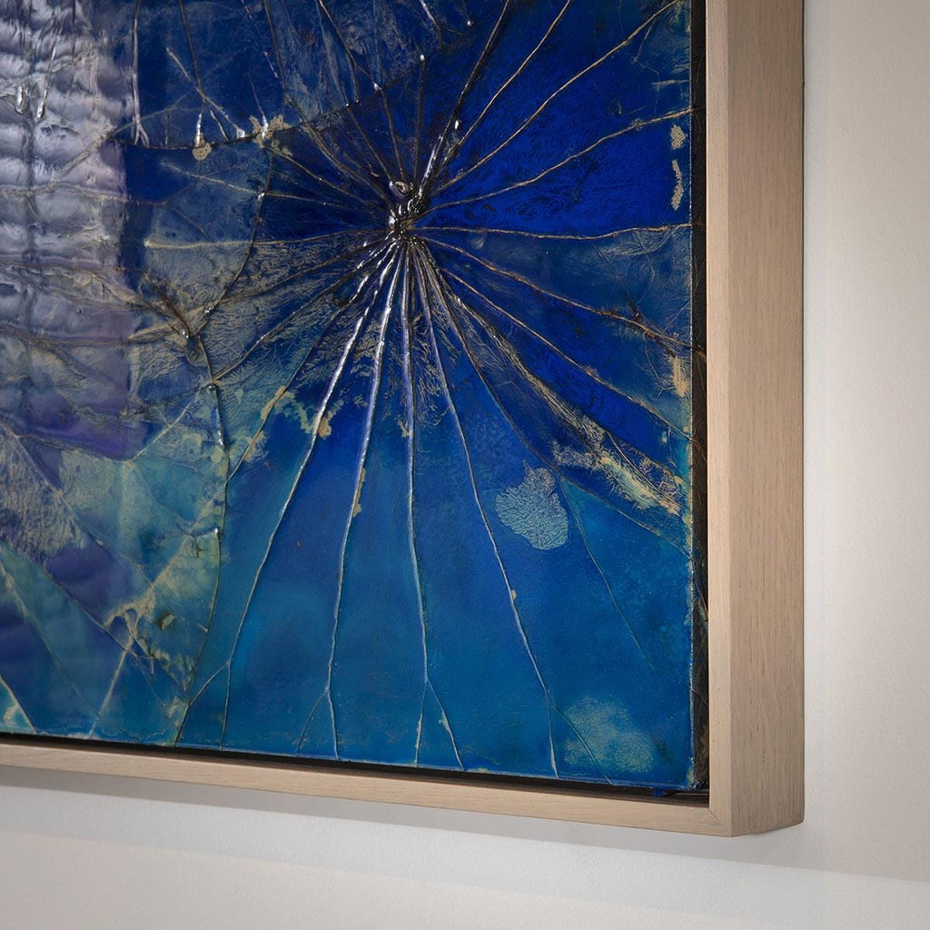 2-Piece Square Abstract Framed Wall Artwork Set Blue 120x60cm