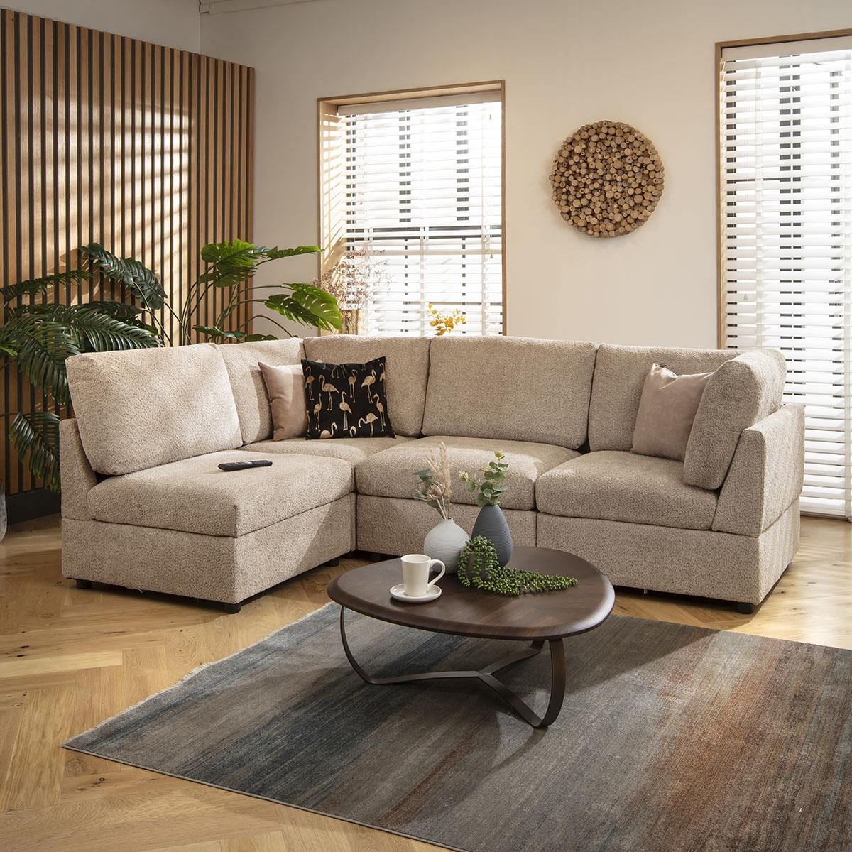 Sully 4 Seater Corner Sofa Biscuit Beige Boucle 240x160cm 12R