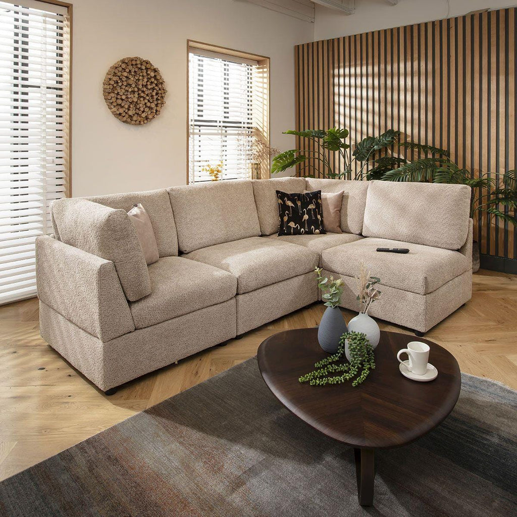 Sully 4 Seater Corner Sofa Biscuit Beige Boucle 240x160cm 12L