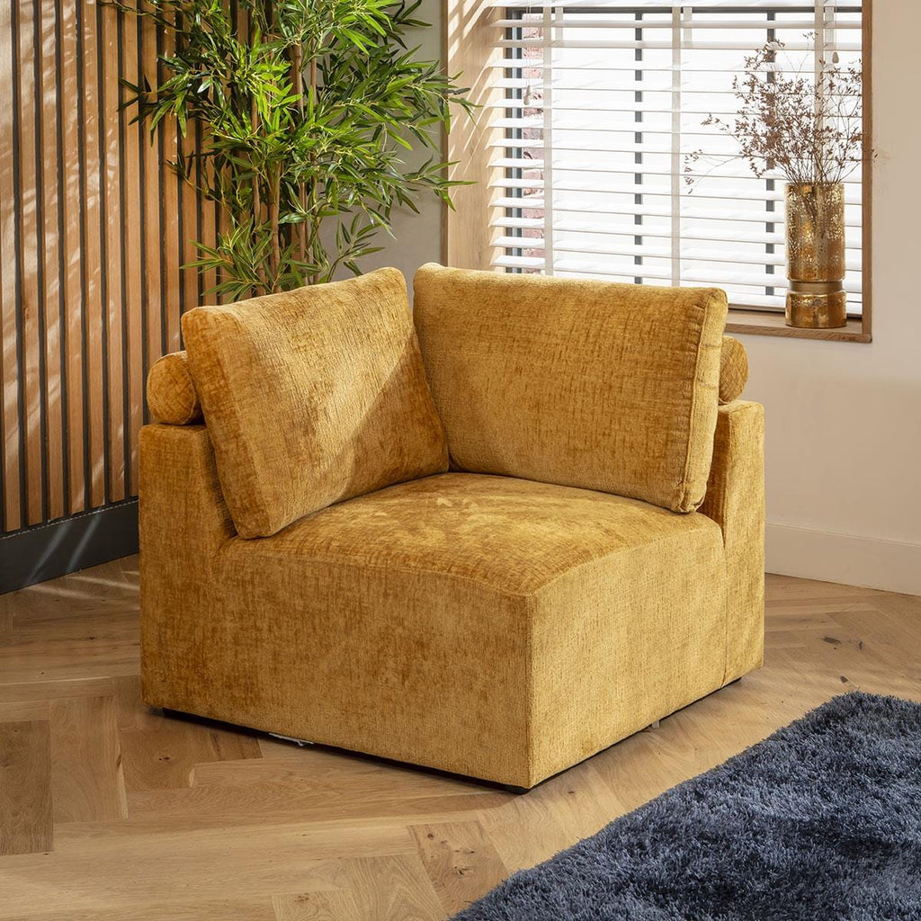 Martha 4 Seater Modular Sofa Mustard Chenille 348x92cm 16