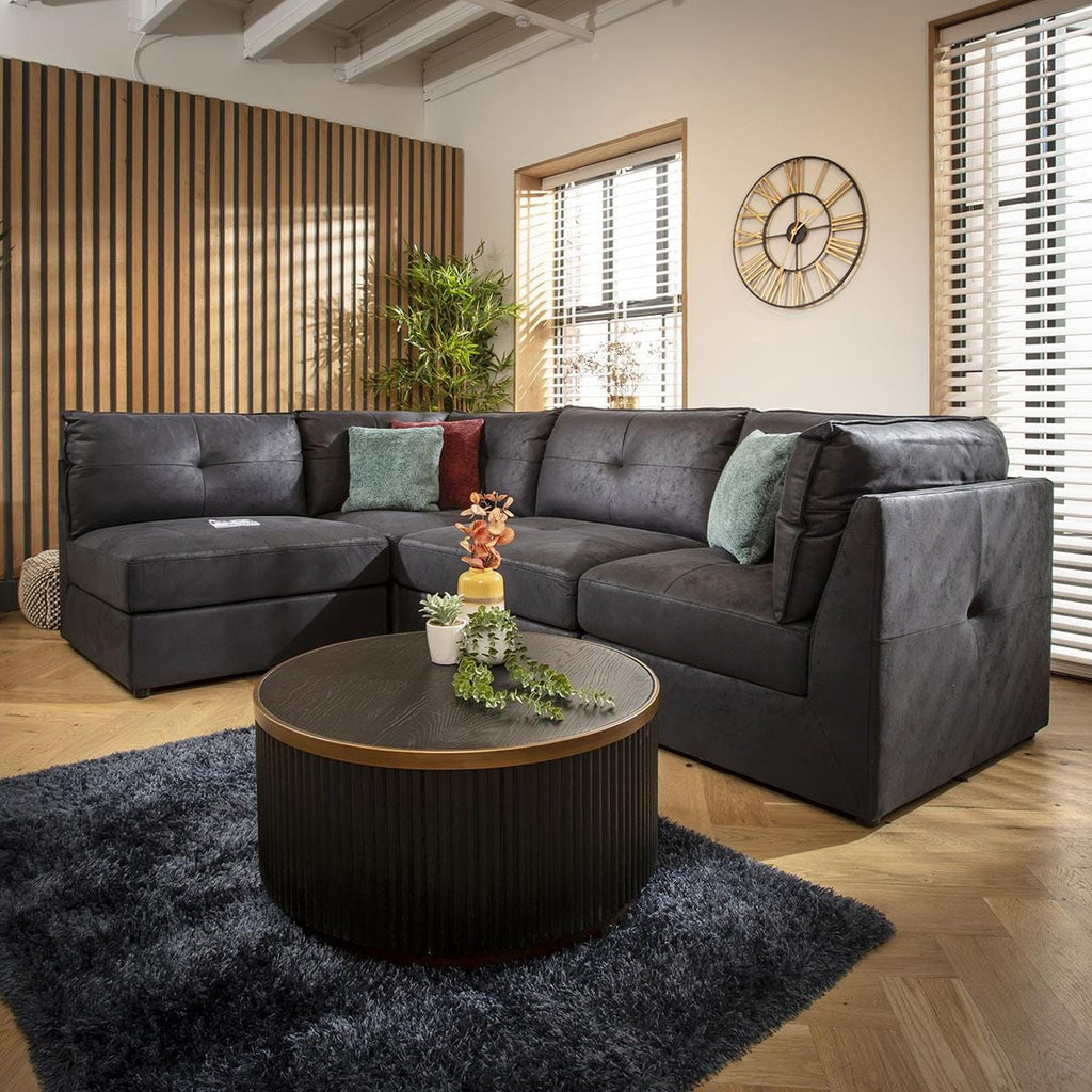 Archie 4 Seater Corner Sofa Black 270x180cm 12R