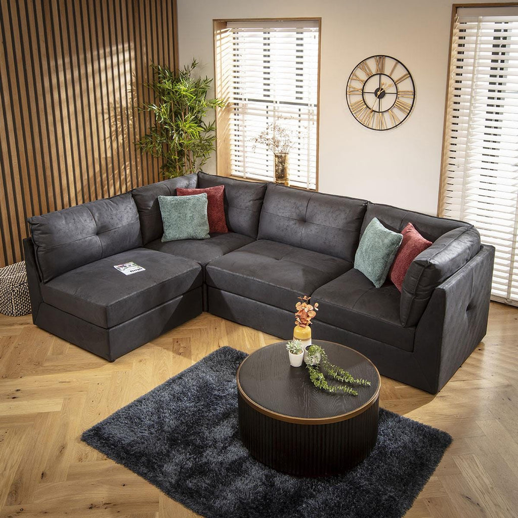 Archie 4 Seater Corner Sofa Black 270x180cm 12R