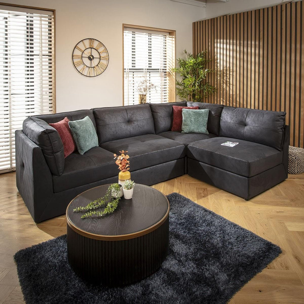 Archie 4 Seater Corner Sofa Black 270x180cm 12L