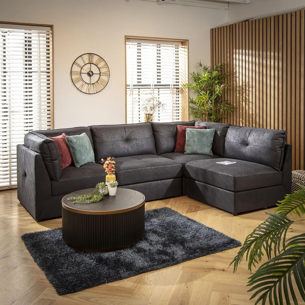 Archie 4 Seater Corner Sofa Black 270x180cm 12L