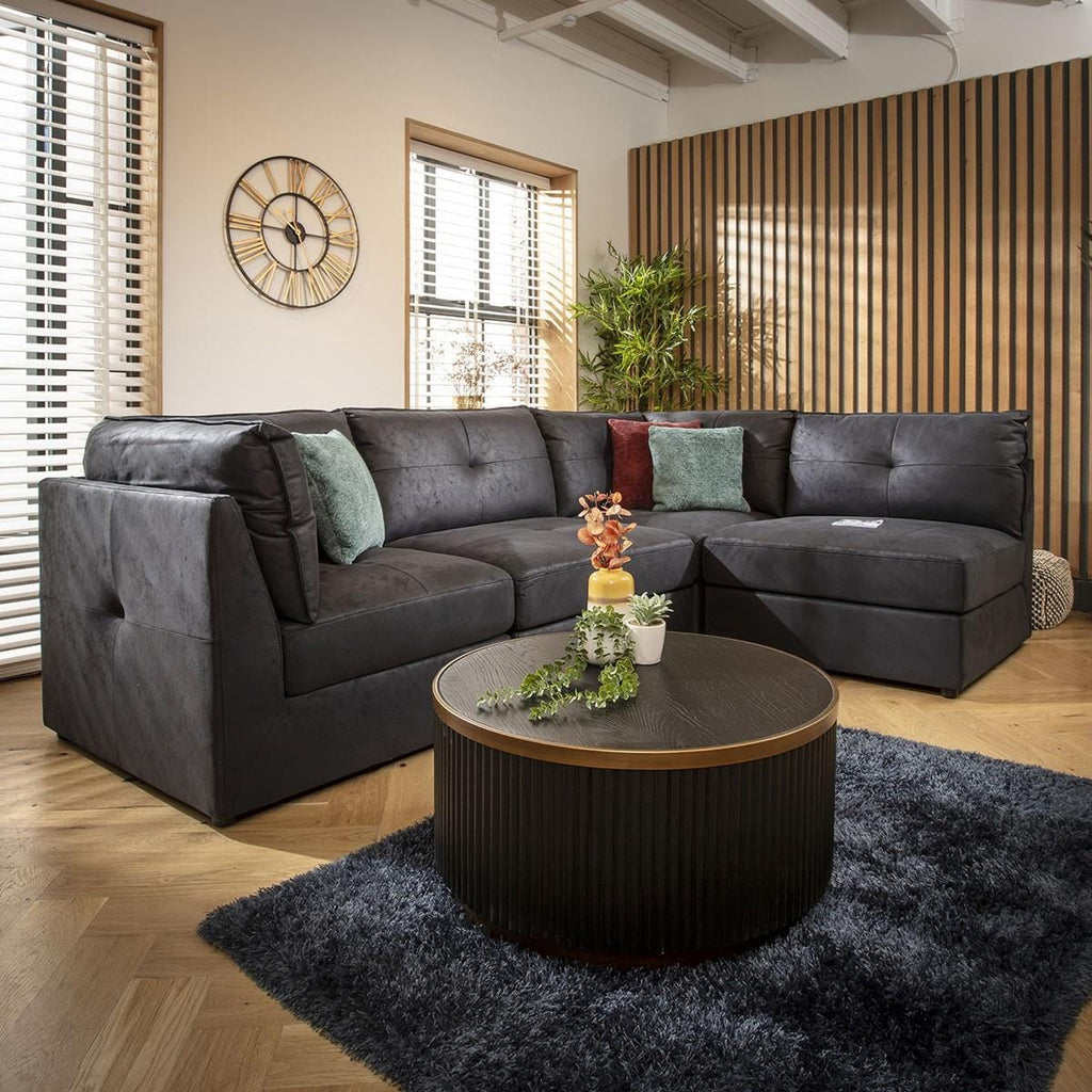 Archie 4 Seater Corner Sofa Black 270x180cm 12L