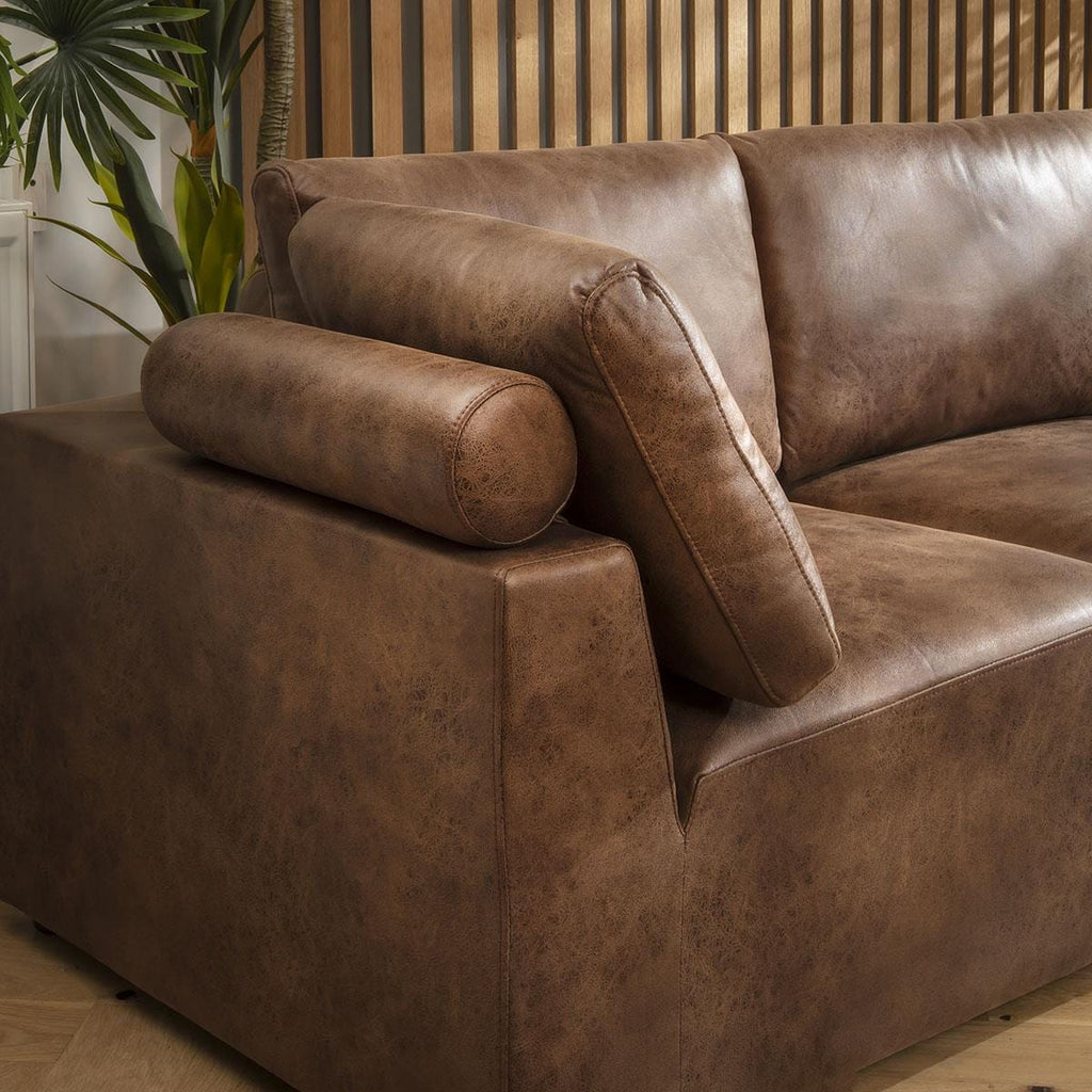 Martha 4 Seater Corner Sofa Antique Brown 266x174cm 12R