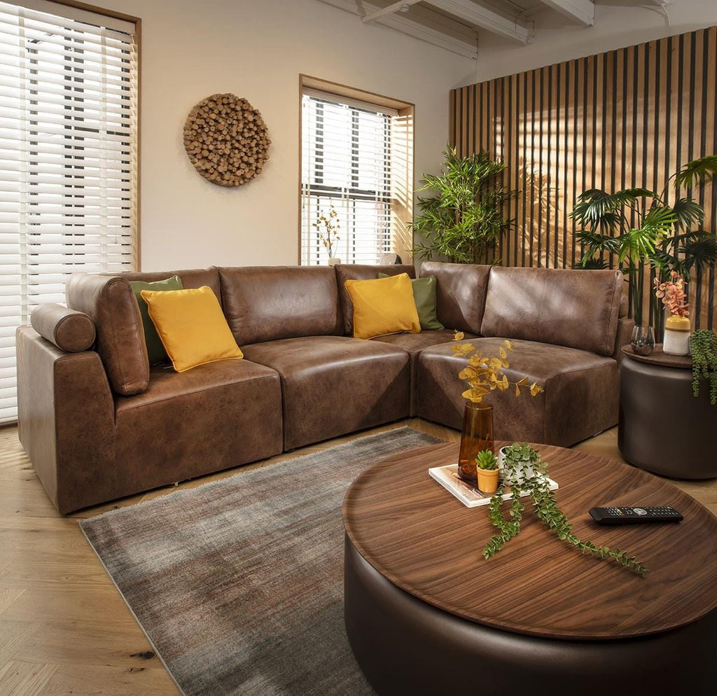 Martha 4 Seater Corner Sofa Antique Brown 266x174cm 12L