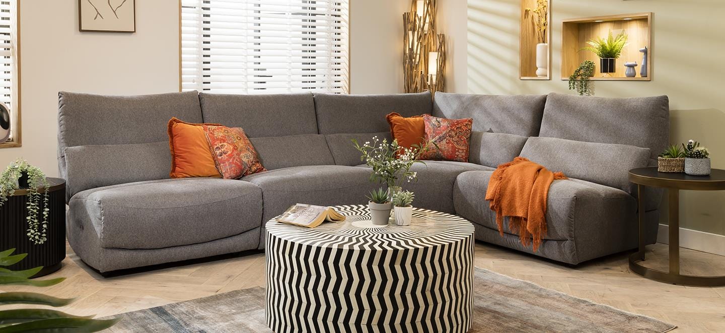 Jacob 5 Seater Recliner Corner Sofa - Grey L3R