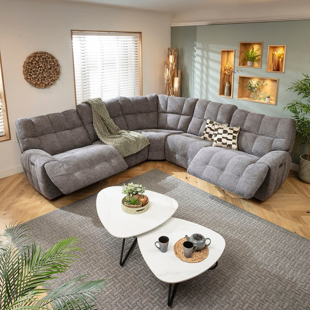 Luca 5 Seater Dual Recliner Corner Sofa Charcoal Chenille 300x300cm 14