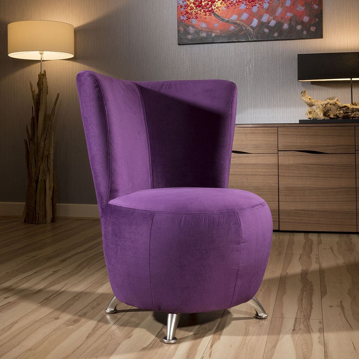 Amazing Modern Designer Purple Fabric Armchair Occasional Tub Chair
