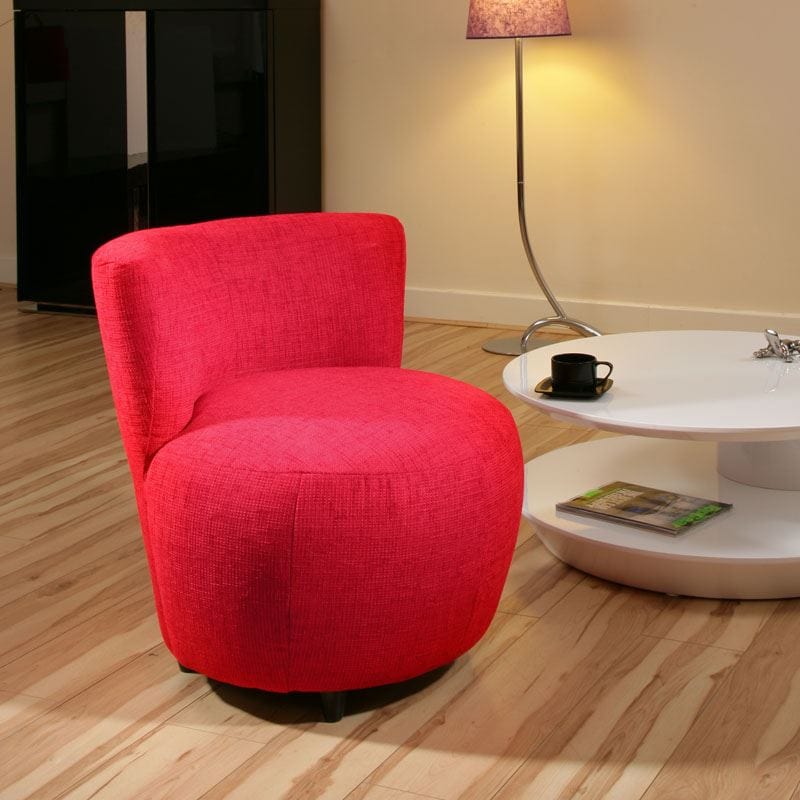 Amazing Modern Red Fabric Armchair Luxury Tub Chair New