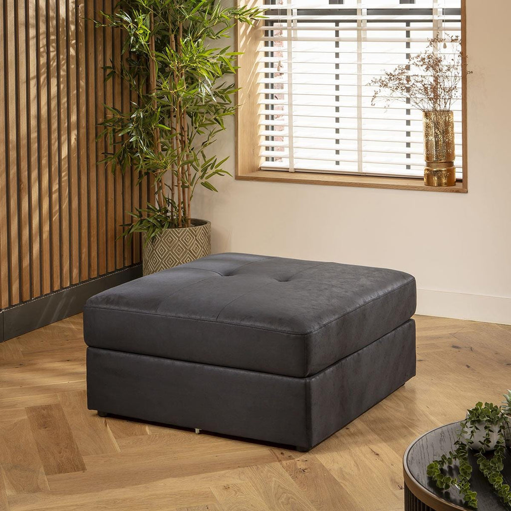 Archie Footstool Section Black 90x90cm