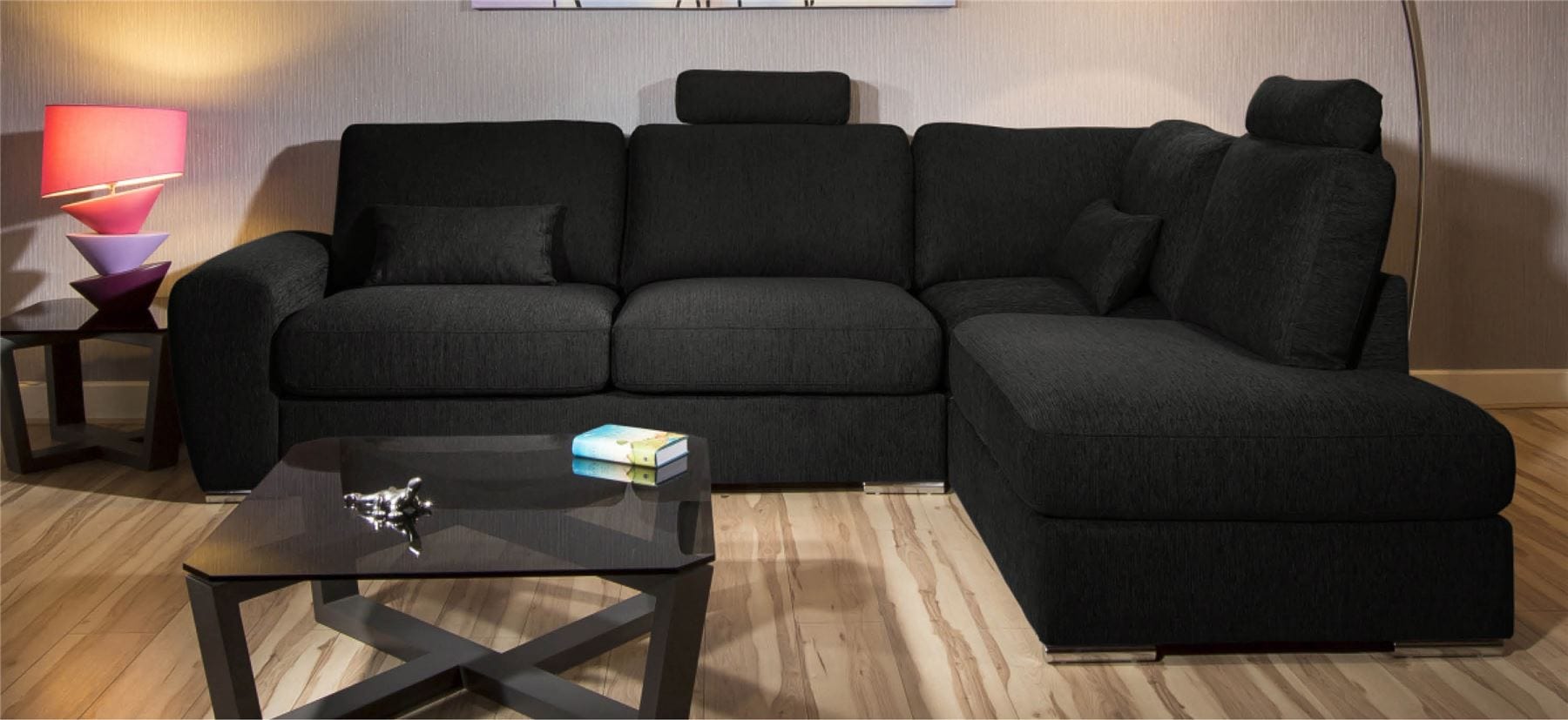 Beatuiful Premium Sofa Group L Shape Corner Many Fabrics Grande 2RH