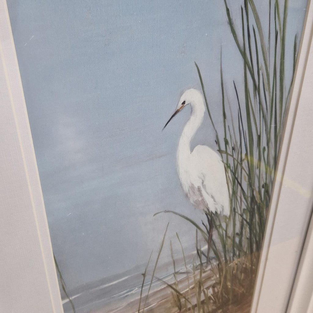 Beautiful Framed Print of a Heron I 690 x 385mm