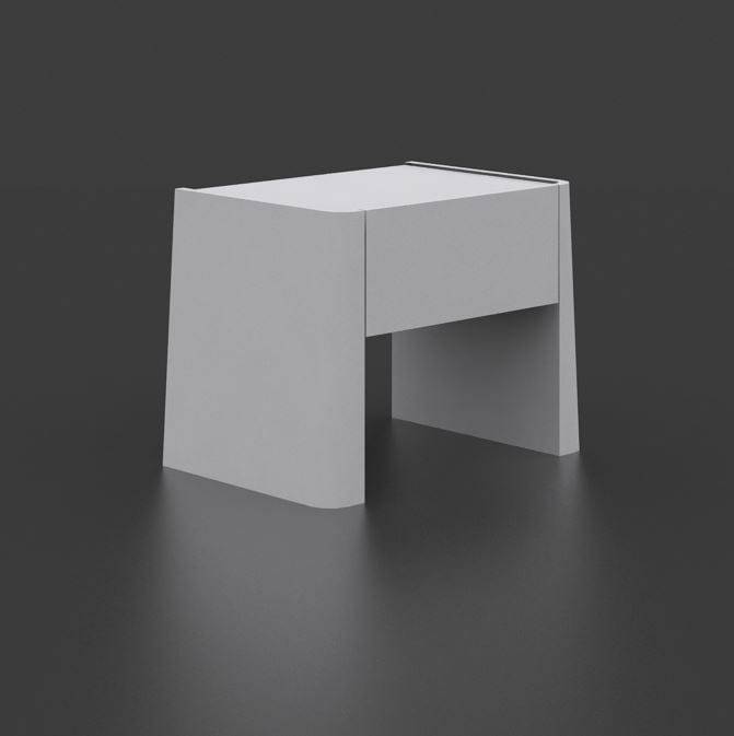 Beautiful Modern Quatropi Bedside Cabinet / Table in White Gloss