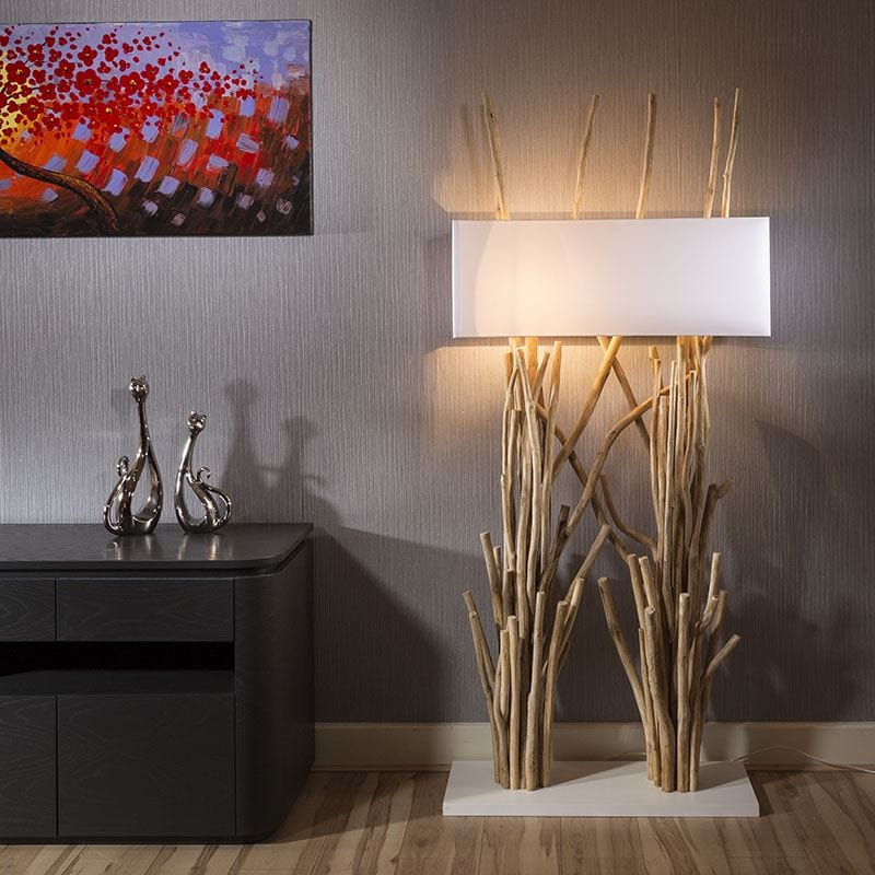 Beautiful tall Modern Designer driftwood Floor Lamp/Light white 185cm