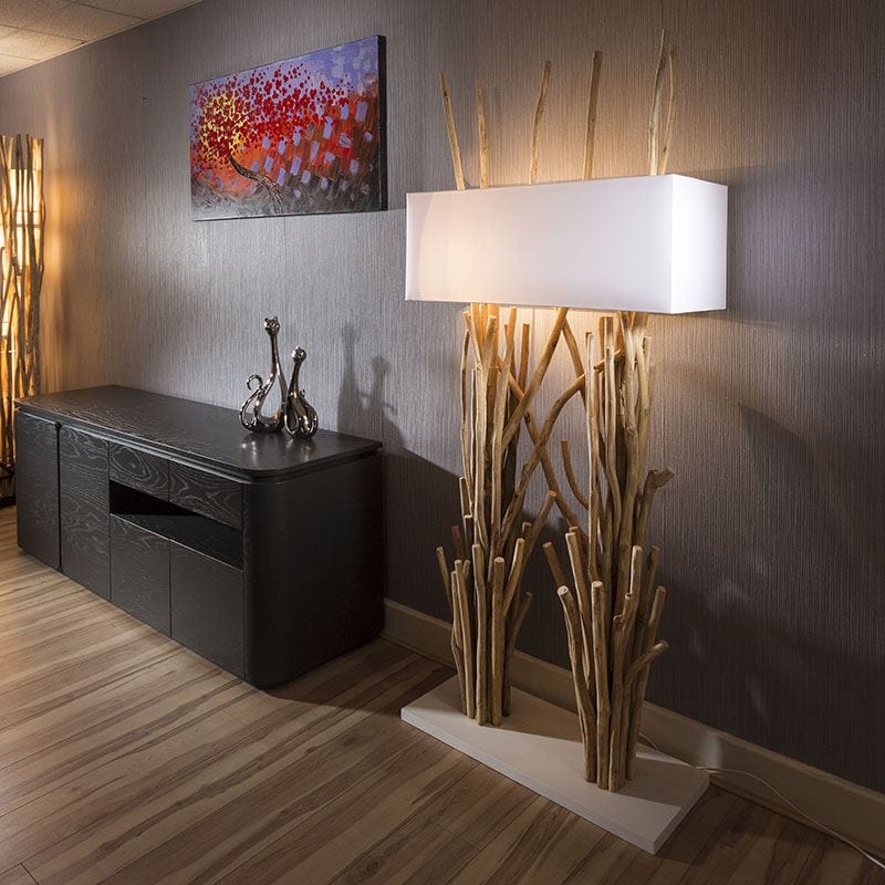 Beautiful tall Modern Designer driftwood Floor Lamp/Light white 185cm
