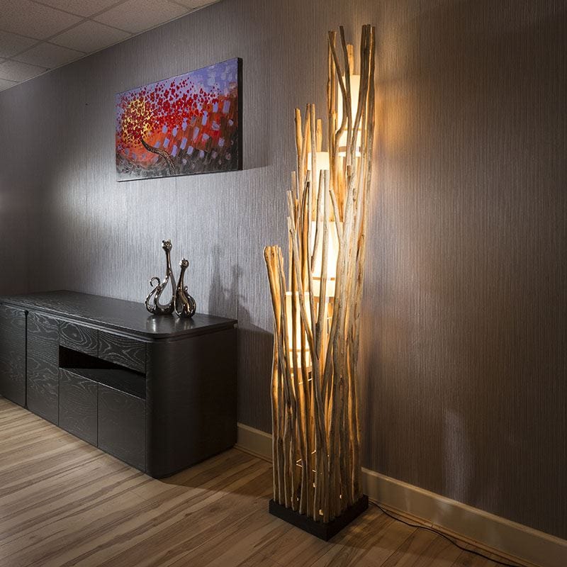 Beautiful Unique Modern Designer driftwood Floor Lamp/Light white 2mtr