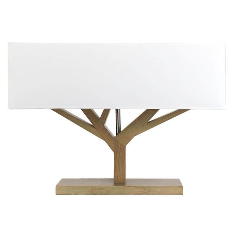 Beautiful Unique Modern tree table lamp / light white shade grey wood