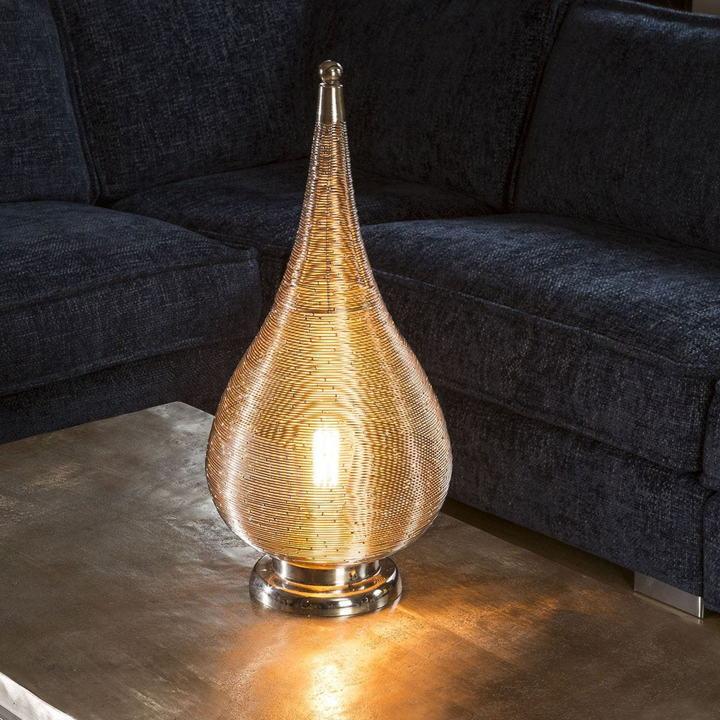 Beautiful Unique Silver Nickle Table Lamp Wire Coil Large 260 x 530mm