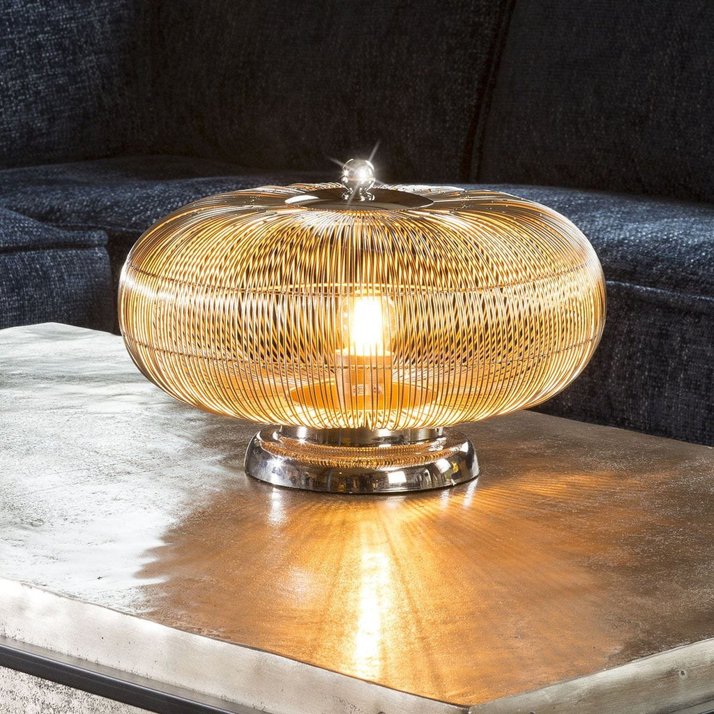 Beautiful Unique Silver Nickle Table Lamp Wire Loop Medium 360 x 240