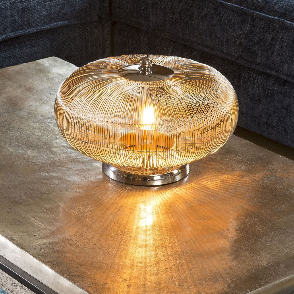 Beautiful Unique Silver Nickle Table Lamp Wire Loop Medium 360 x 240