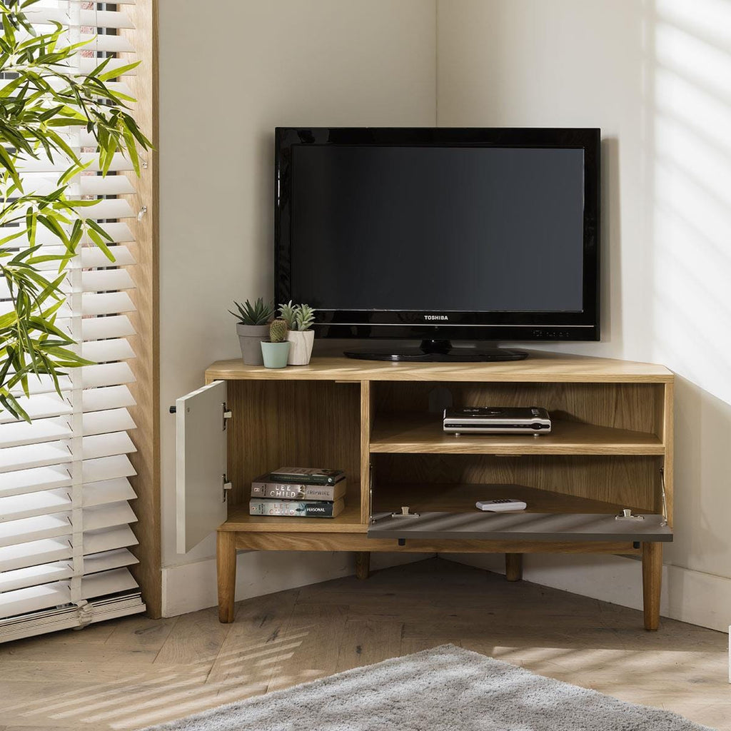 Campton Corner Media TV Stand Oak
