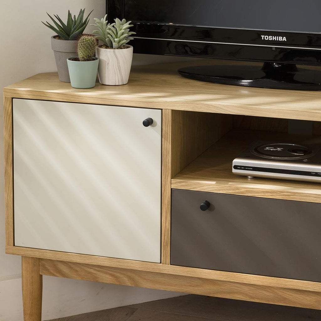 Campton Corner Media TV Stand Oak