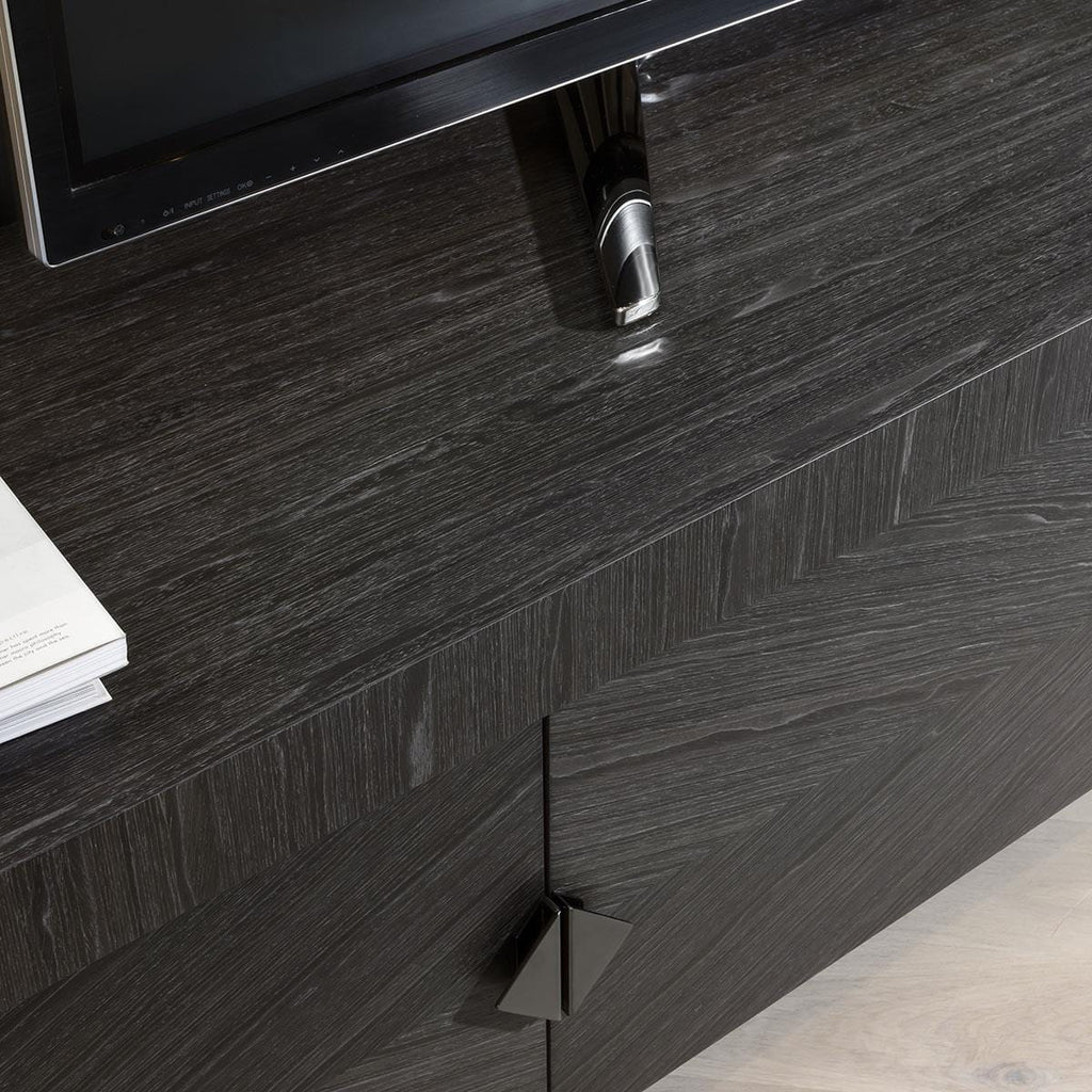 Carbonado TV Stand Cabinet Unit Grey Smoked Oak 200cm