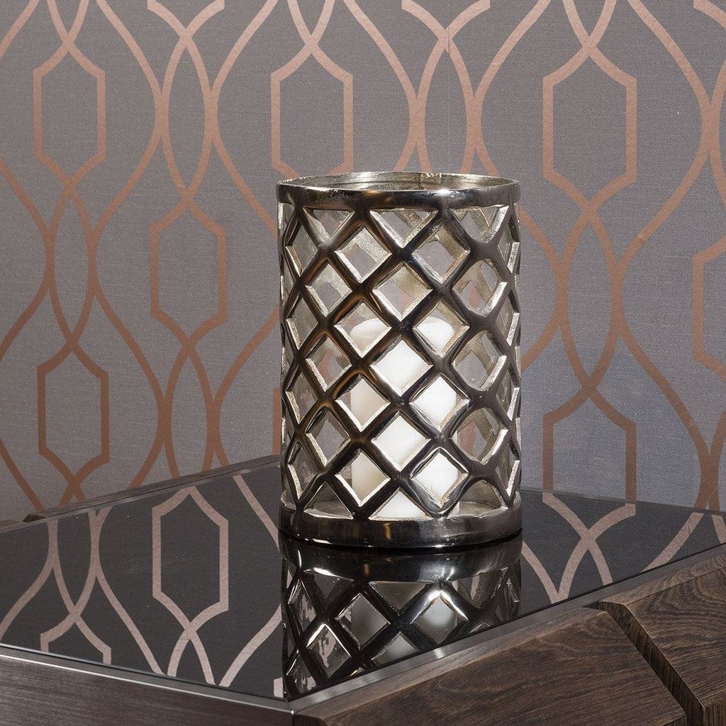 Classy Lily Black Candle Holder Antique Stainless Glass Round Birthday