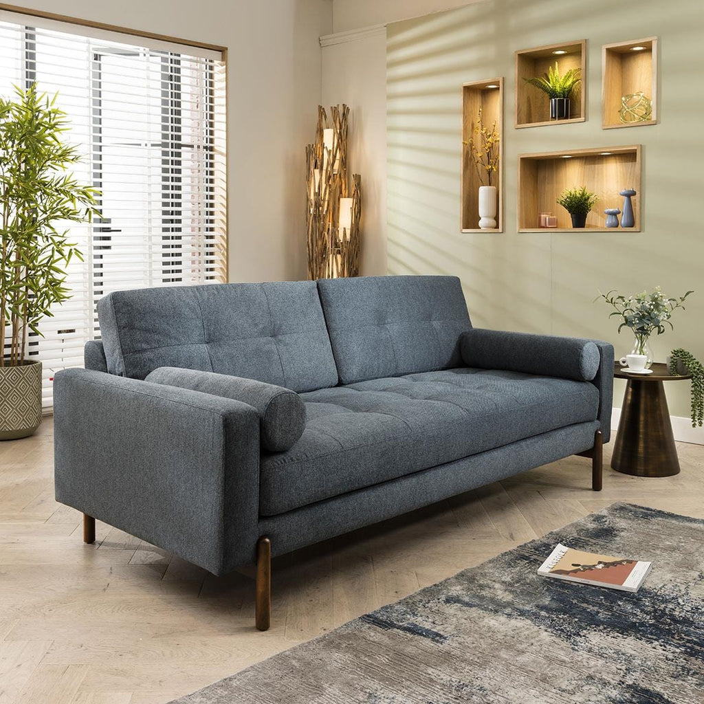Carmel 3 Seater Fabric Sofa Navy