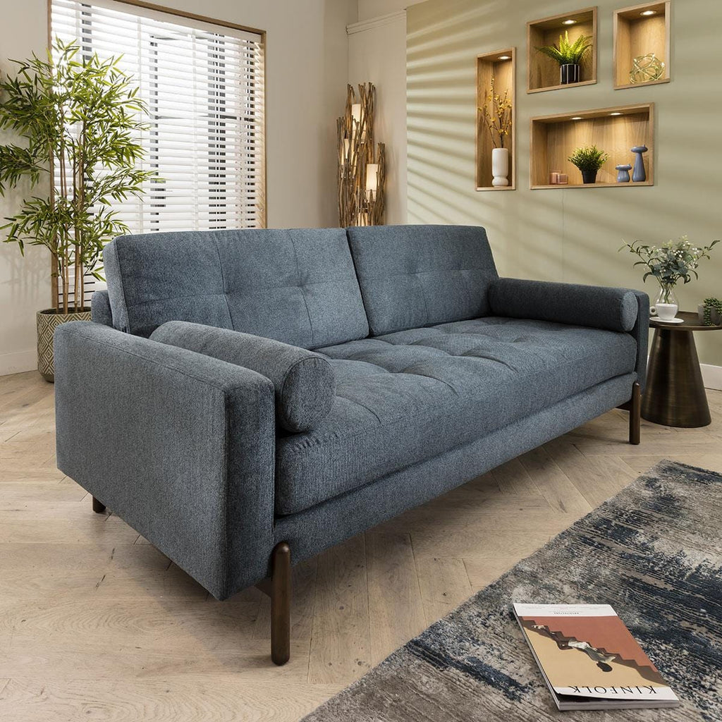 Carmel 3 Seater Fabric Sofa Navy