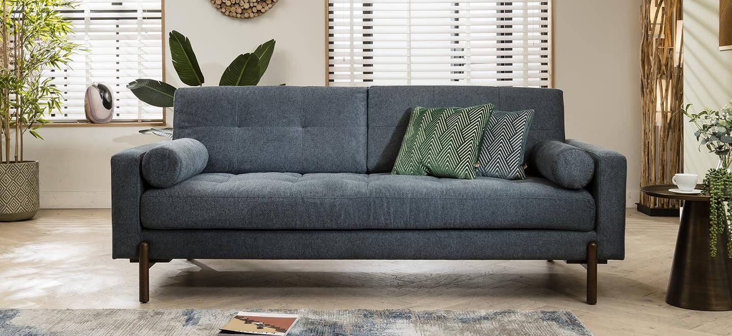 Carmel 3 Seater Fabric Sofa Navy