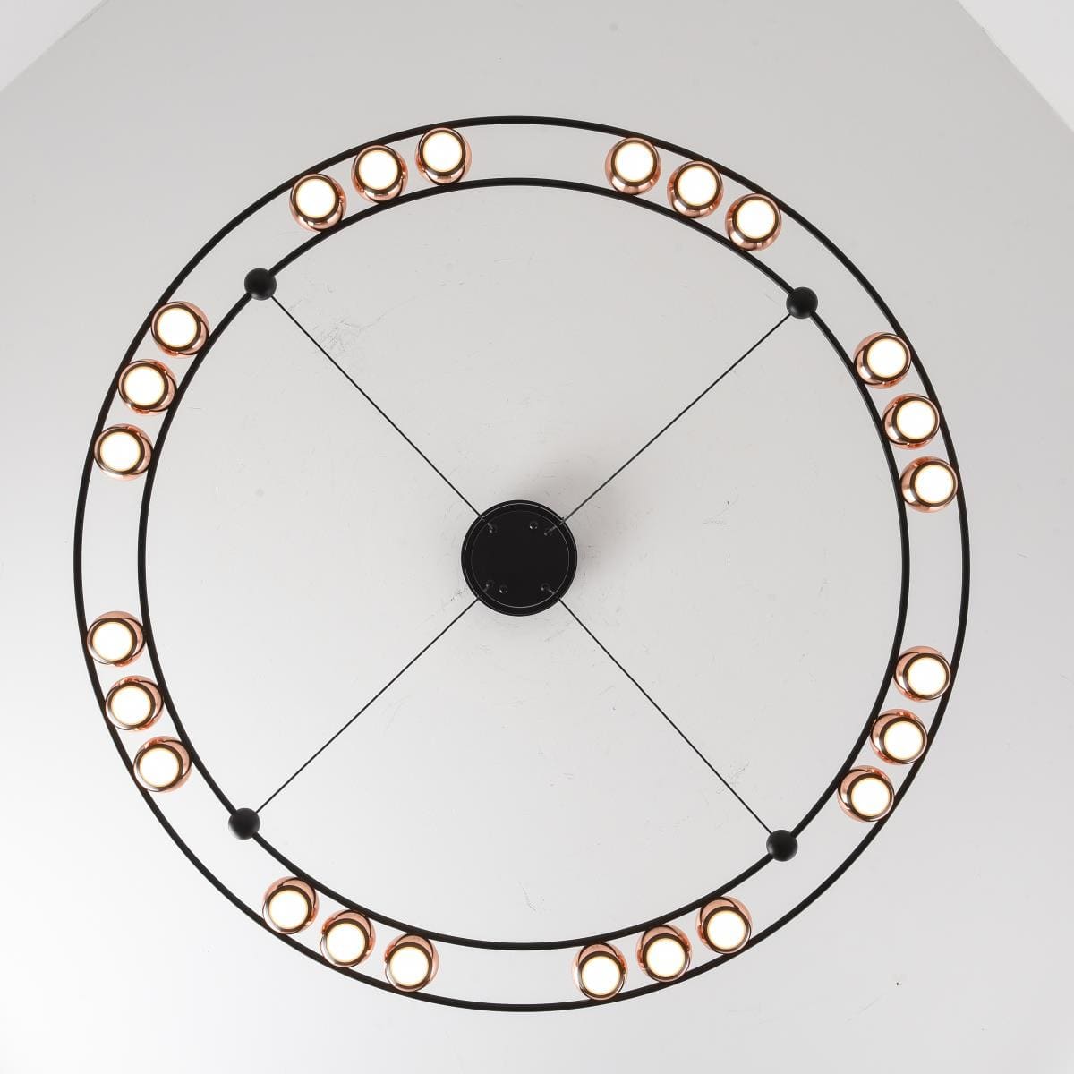 Contemporary Ring Shape Chandelier Ceiling Light - Modern Black Pendant 85cm