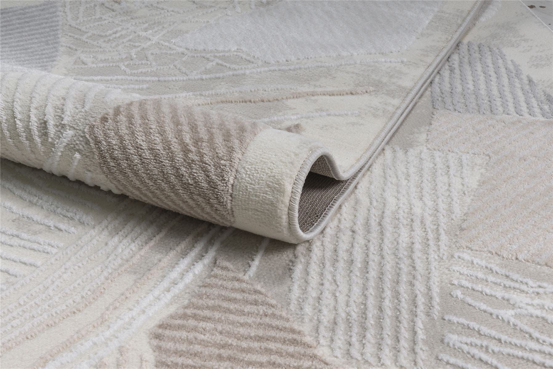 Deco Large Rug Brown / Beige / Grey / White / Silver 200 X 290cm