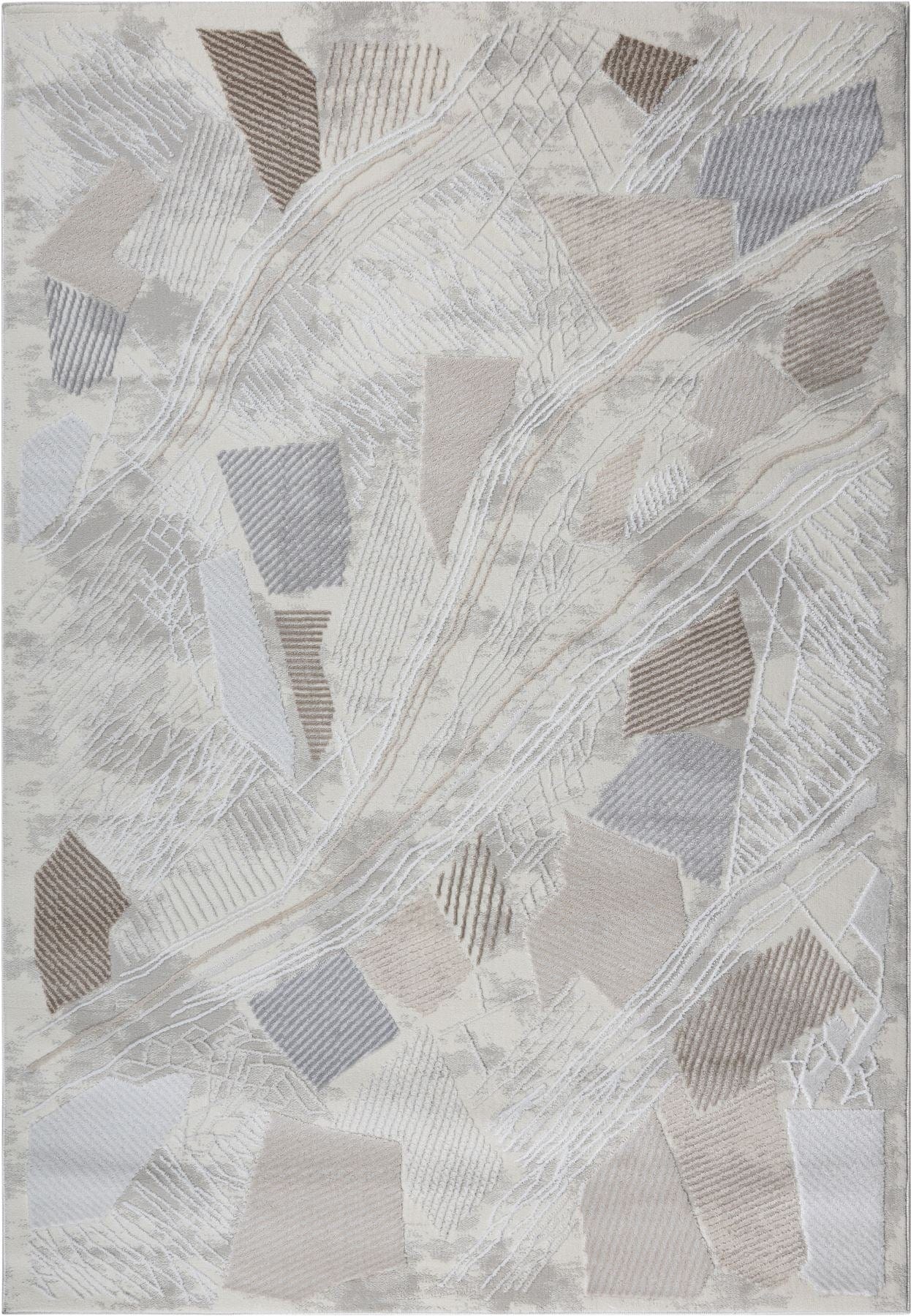 Deco Large Rug Brown / Beige / Grey / White / Silver 200 X 290cm