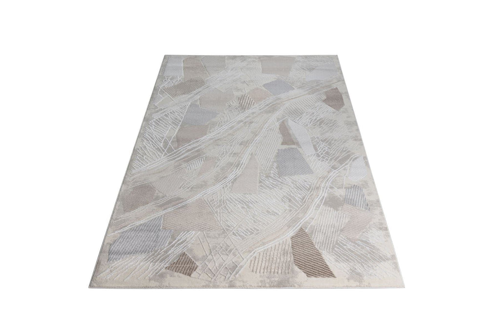 Deco Large Rug Brown / Beige / Grey / White / Silver 200 X 290cm