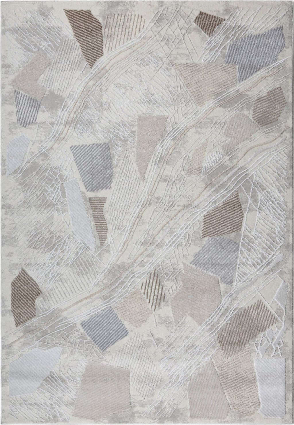 Deco Medium Rug Brown / Beige / Grey / White / Silver 160 X 230cm
