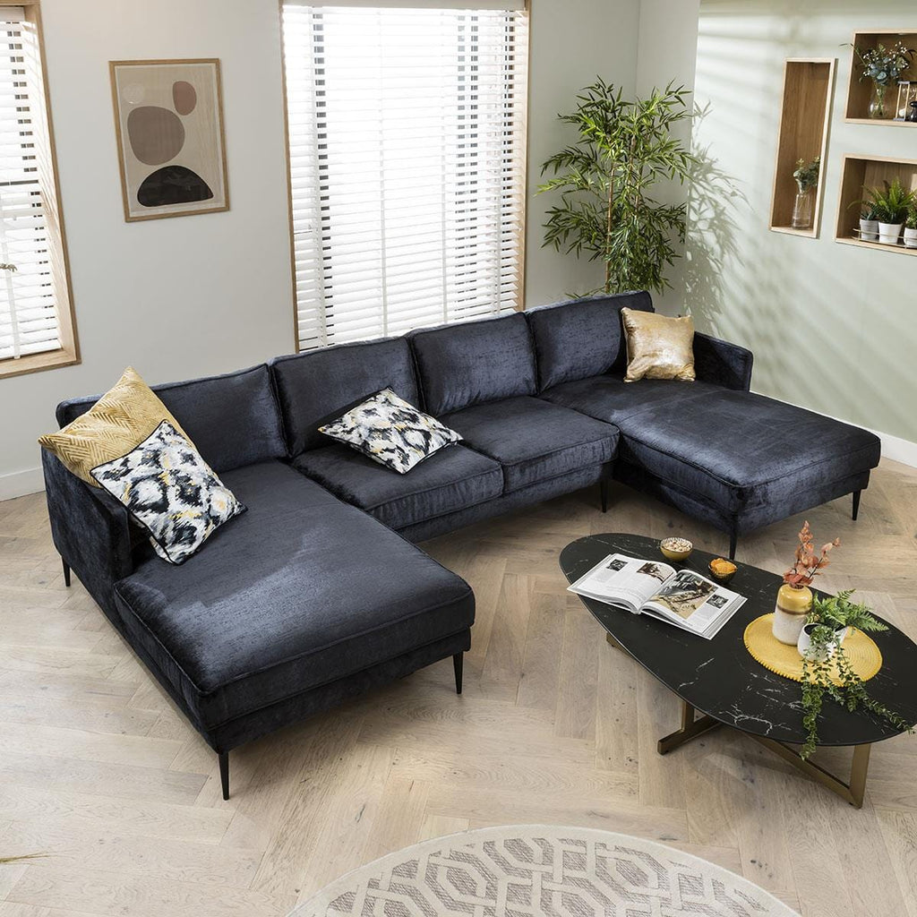 Deluxe 4 Seater U-Shape Corner Sofa - Chaise End Design - Choose Your Fabric - 315x154cm