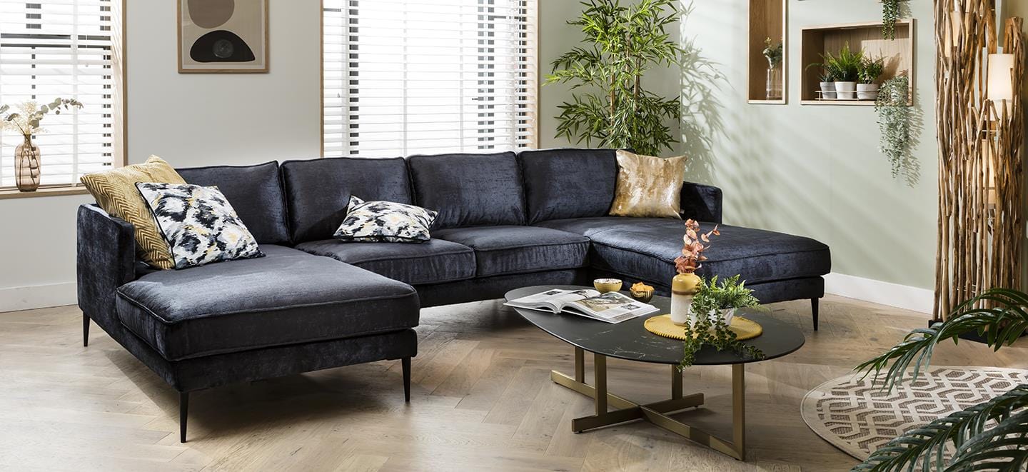 Deluxe 4 Seater U-Shape Corner Sofa - Chaise End Design - Choose Your Fabric - 315x154cm