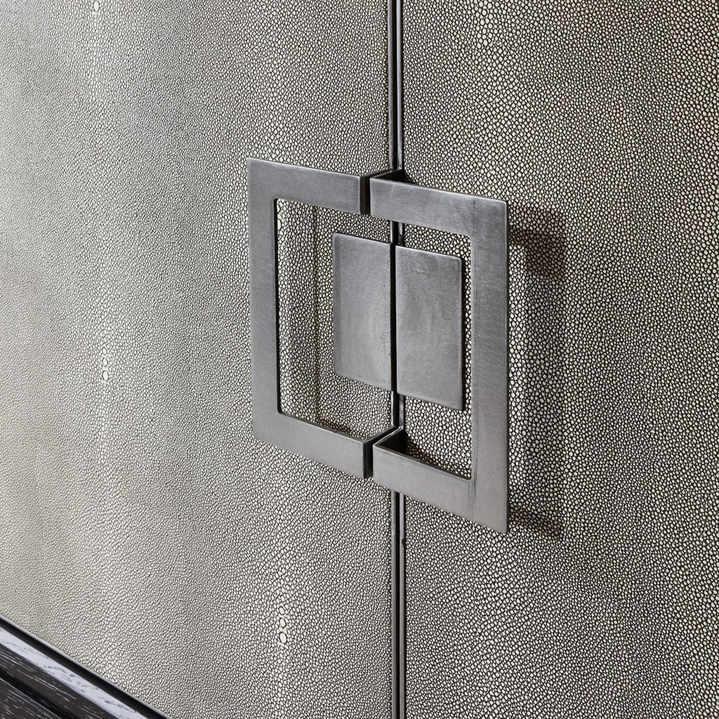 ExDisplay Shagreen 4 Door Sideboard Buffet Black Oak 193cm