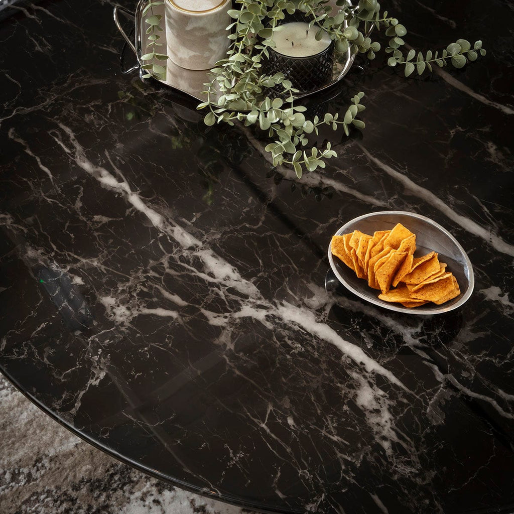 Felix Large Round Marble Coffee Table 120cm Black