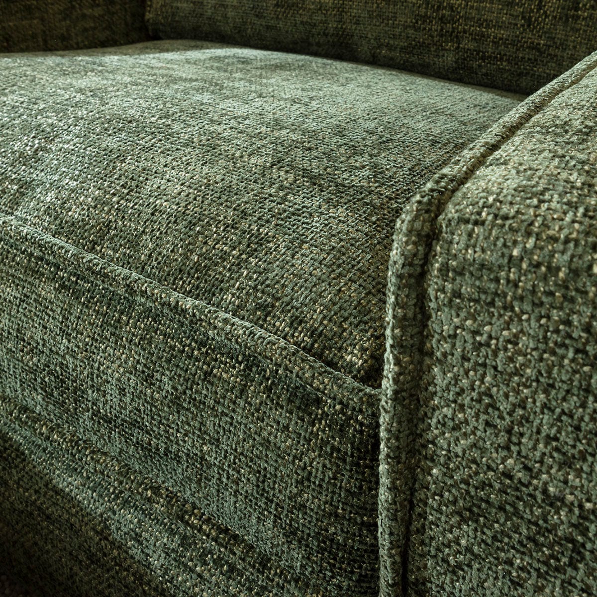 ExDisplay Lexci Modern Armchair & Footstool Green Strada Hopsack Fabric