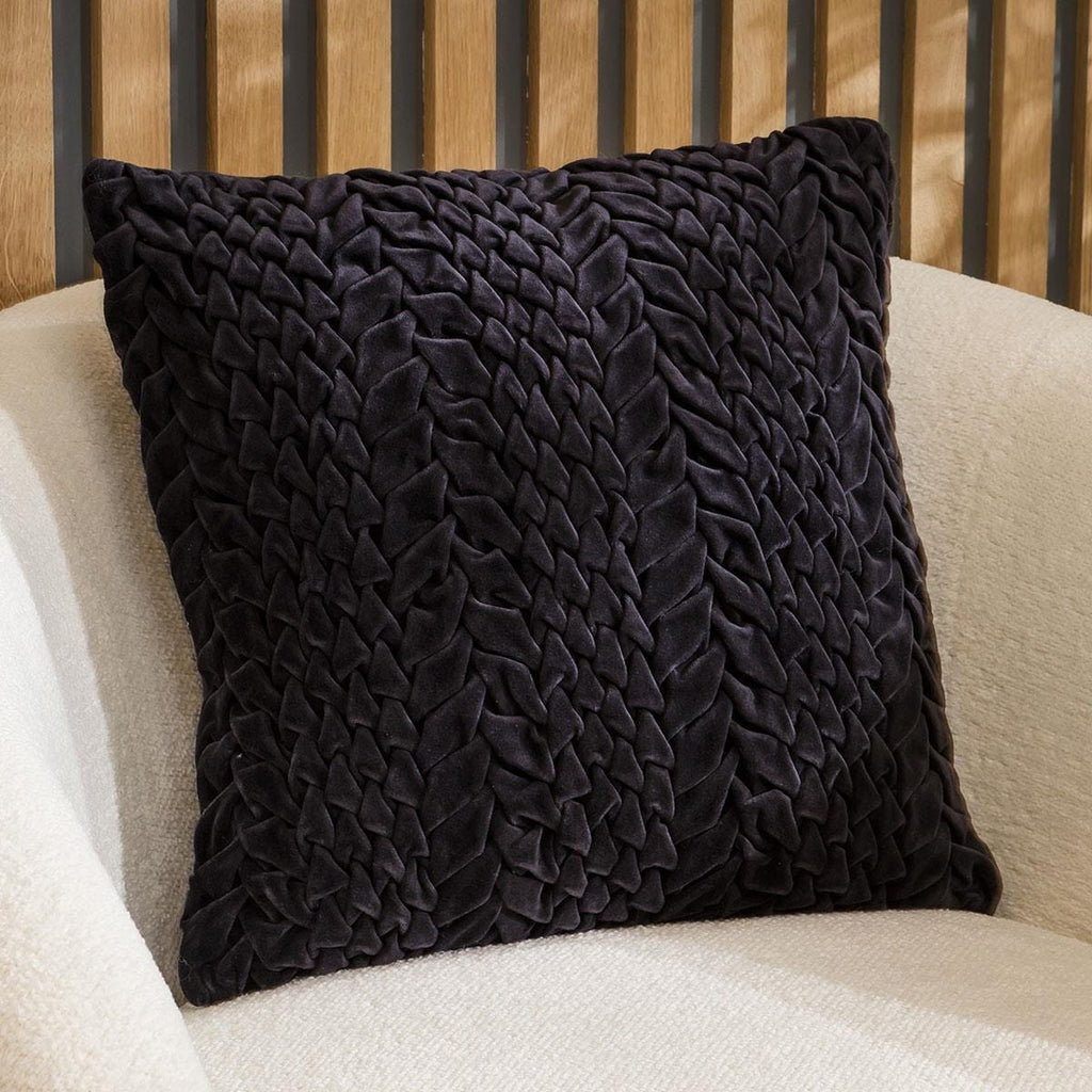 Dunand Velvet Scatter Cushion Black 45cm
